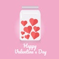 Cute flat icon , red heart in the bottle. Happy valentineÃ¢â¬â¢s day